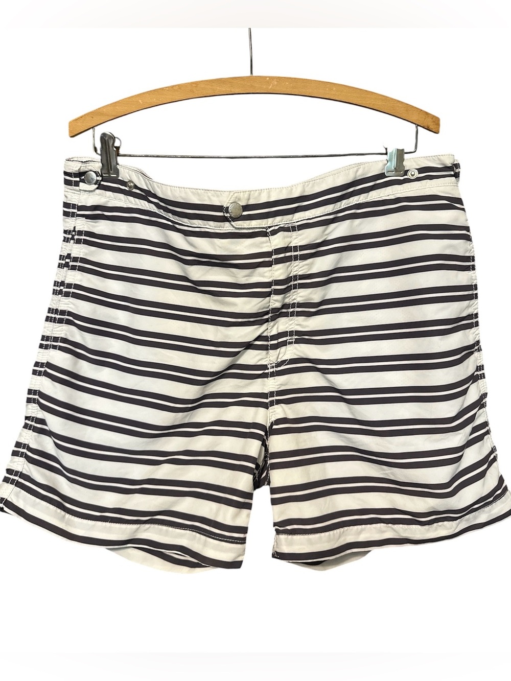 Solid and Striped Men's Swim Trunks - Blue/White SZ L